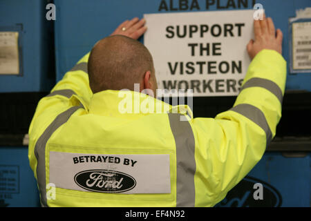 Sit-in workersof l'usine Visteon dans l'ouest de Belfast, 7 avril 2009. Pièces de voiture de Visteon factory dans l'ouest de Belfast se ferme avec la Banque D'Images