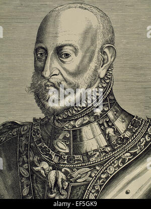 Lamoral, comte d'Egmont, Prince de Gavere (1522-1568). Général et homme d'État dans les Habsbourg Netherland. Portrait. La gravure. Banque D'Images