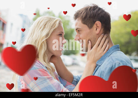 Image composite de cute couple Saint-Valentin Banque D'Images