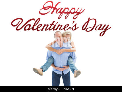 Image composite de l'homme mûr, son partenaire sur le dos Banque D'Images