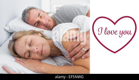 Image composite du couple et au lit benecol Banque D'Images