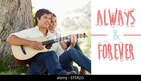 Image composite de cute couple Saint-Valentin Banque D'Images