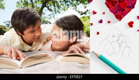 Image composite de cute couple Saint-Valentin Banque D'Images