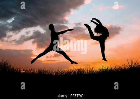 Image composite de male ballet dancer jumping Banque D'Images