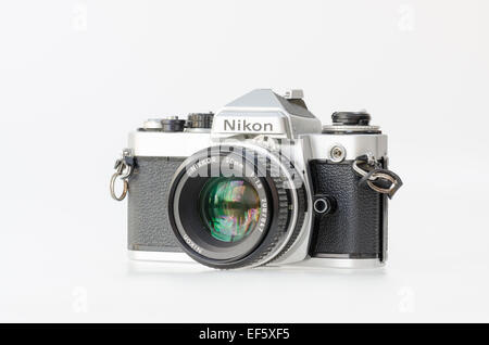 Nikon FE Silver appareil photo reflex 35 mm Banque D'Images