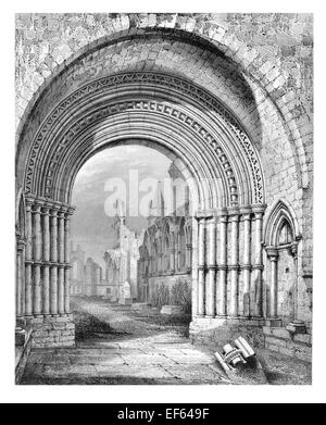 Porte de l'Ouest 1852 Aberbrothoc Abbey Banque D'Images