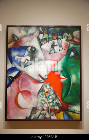 Moi et le village, 1911, la peinture de Marc Chagall, MOMA, Museum of Modern Art, New York, USA, Amérique Latine Banque D'Images