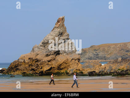 Septembre 2014 Le Bedruthan Steps et plage de Bedruthan, Cornwall. Pic Mike Walker, Mike Walker Images Banque D'Images