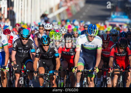 Adélaïde, Australie du Sud, Australie. 18 janvier, 2015. CADEL EVANS à People's Choice Classic, Santos Tour Down Under. © Gary Francis/ZUMA/ZUMAPRESS.com/Alamy fil Live News Banque D'Images