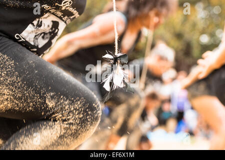 Close up de Buuja Buuja-Butterfly femmes Dance Group, un groupe de danse autochtone, l'exécution à Yabun Australia Day Festival Banque D'Images