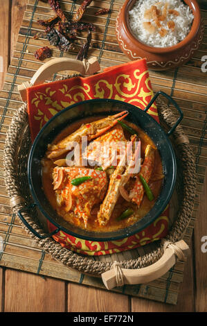 Xec Xec crabe. Goan curry de crabe et noix de coco. Goa Inde Banque D'Images