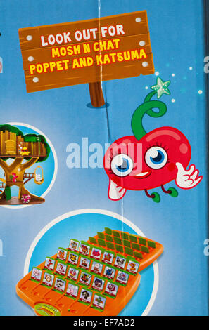 Détail sur l'arrière de Moshi Monsters moshling mega puzzle fort - regarder dehors pour mosh n chat champignon et katsuma Banque D'Images