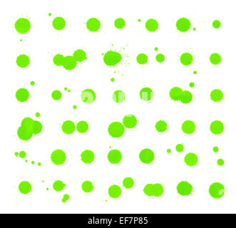 Une tache d'encre verte collection spot Banque D'Images