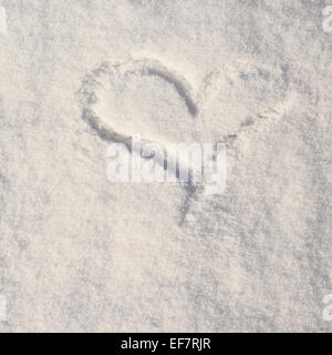 Forme de coeur made in snow Banque D'Images