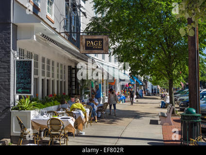 Restaurant sur Main Street dans le village de Sag Harbor, comté de Suffolk, Long Island, NY, USA Banque D'Images