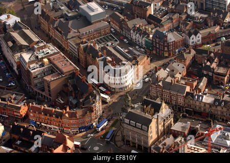 Une vue aérienne de Wolverhampton City Centre à la jonction de Lichfield Street et Stafford St England Uk Banque D'Images