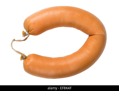 Saucisson de bologne isolated on white Banque D'Images