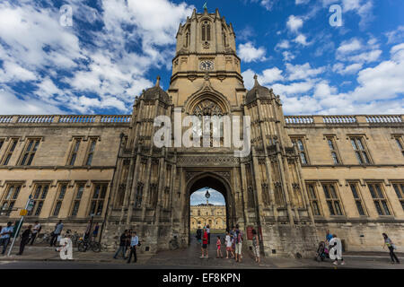 Tom Tower, Cathédrale du Christ, Saint Aldate's, Oxford, Oxfordshire, Angleterre, Royaume-Uni Banque D'Images