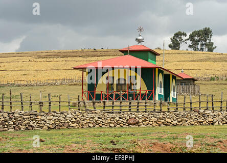 Église orthodoxe chrétienne rurale, région de l'Arsi, Oromia, en Éthiopie Banque D'Images