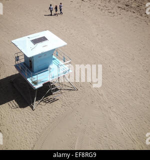USA, Californie, Santa Cruz, High angle view of lifeguard hut à sunny day Banque D'Images
