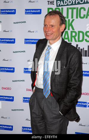 Londres, Royaume-Uni, 28 janvier 2015, Andrew Marr, lauréat du prix Excellence pour une Œuvre politique, assiste à la remise des Prix du livre Politique qui s'est tenue au cinéma IMAX Crédit : JOHNNY ARMSTEAD/Alamy Live News Banque D'Images