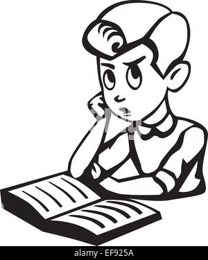 Un garçon lire Illustration de Vecteur