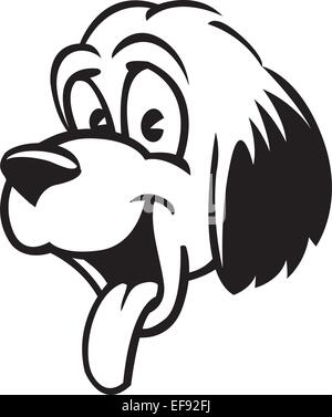 Un chien au visage avec sa langue dehors Illustration de Vecteur