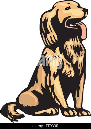 Un chien avec sa langue Illustration de Vecteur