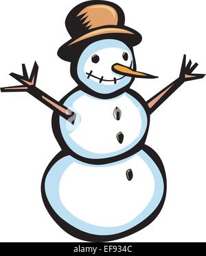 Un bonhomme de neige Illustration de Vecteur