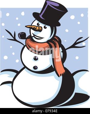 Un bonhomme de neige Illustration de Vecteur