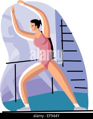 Woman Stretching Illustration de Vecteur