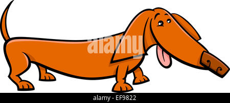 Cartoon Illustration de pure race de chien Teckel rigolo Banque D'Images