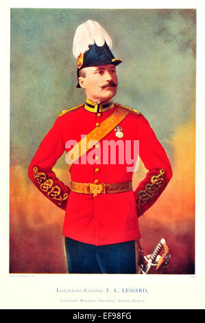 Célébrités de l'Armée Le lieutenant-colonel 1900 F L Lessard Du Canada Afrique du Sud d'infanterie Banque D'Images