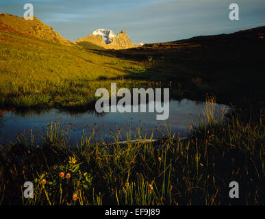 Étang des Alpes et Mt. Gould de Granite Park,Glacier National Park, Montana, USA Banque D'Images