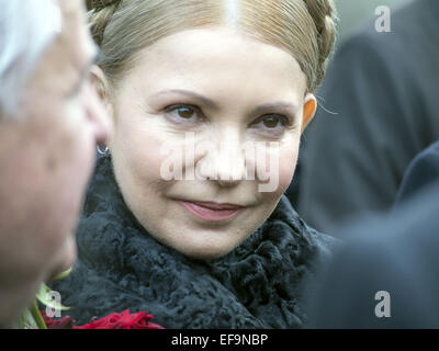 Ioulia Timochenko. 29 janvier, 2015. -- Politicinas ukrainien, 29 janvier 2015, ont participé à la cérémonie, les jeunes héros Kruty types qui en ce jour en 1918 près de la gare dans la région de Tchernihiv Kruty entrés dans un combat inégal avec les bolcheviks et meurt une mort héroïque pour la République populaire ukrainienne. © Igor Golovniov/ZUMA/Alamy Fil Live News Banque D'Images