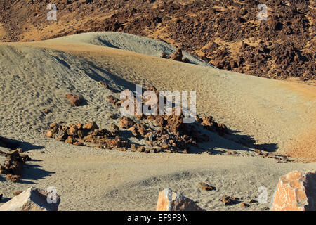 Champ de pierre ponce à Las Minas de San José, Las Cañadas del Teide, le Parc National du Teide, Site du patrimoine mondial par l'UNESCO, Tenerife, Banque D'Images