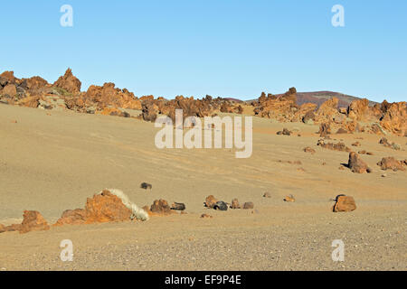 Champ de pierre ponce à Las Minas de San José, Las Cañadas del Teide, le Parc National du Teide, Site du patrimoine mondial par l'UNESCO, Tenerife, Banque D'Images