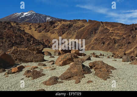 Champ de pierre ponce à Las Minas de San José, Las Cañadas del Teide, le Parc National du Teide, Site du patrimoine mondial par l'UNESCO, Tenerife, Banque D'Images