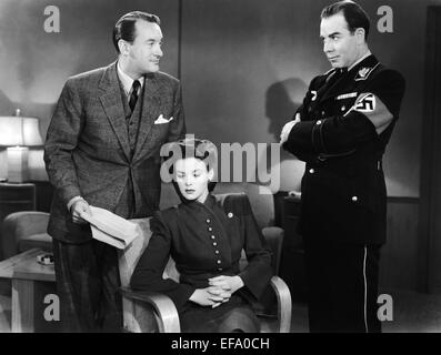 GEORGE SANDERS, MARGUERITE CHAPMAN, Frédéric BRUNN, RENDEZ-VOUS À BERLIN, 1943 Banque D'Images