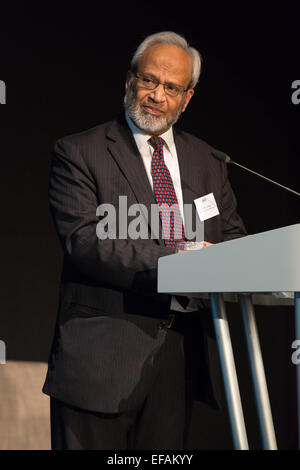 Londres, Royaume-Uni. 29 janvier 2015. Dr Shuja Shafi, Secrétaire du Conseil musulman de Grande-Bretagne s'exprimant lors de la Conférence les valeurs britanniques Banque D'Images
