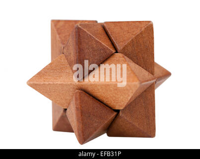 Puzzle en bois en forme d'étoile Banque D'Images