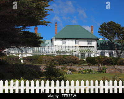 Gouvernement House, Stanley. La résidence officielle du gouverneur des îles Falkland remonte à 1845 Banque D'Images