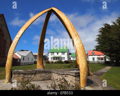 La célèbre arche de baleine à la capitale de l'île de Stanley Falkland Banque D'Images