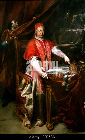 Le Pape Benoît XIV (1675-1758) Prospero Lambertini Lorenzo le pontificat de Benoît, rituel de l'église pour les cérémonies de béatifications et canonisations ont été formalisés par Crespi, Giuseppe Maria (Lo Spagnuolo) (1665-1747) Pinacothèque Musée du Vatican Rome Italie Banque D'Images