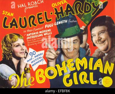 STAN Laurel, Oliver Hardy, l'affiche de The Bohemian Girl, 1936 Banque D'Images