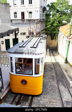 (Funiculaire Elevador do Lavra) à Lisbonne, Portugal Banque D'Images