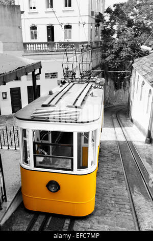 (Funiculaire Elevador do Lavra) à Lisbonne, Portugal Banque D'Images