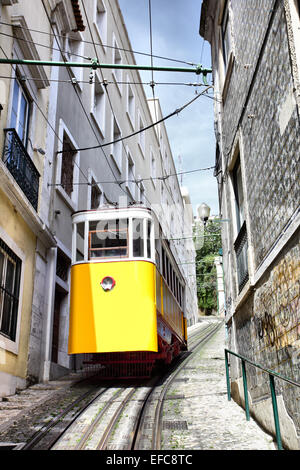 (Funiculaire Elevador do Lavra) à Lisbonne, Portugal Banque D'Images