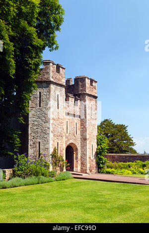 Château de Dunster Grande Gatehouse, Somerset, England, UK Banque D'Images