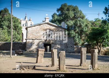 Old Saint Mary de Sion eglise de l'Eglise orthodoxe éthiopienne, d'Axoum à Axum, Site du patrimoine mondial de l'UNESCO, du Tigré, en Ethiopie Banque D'Images